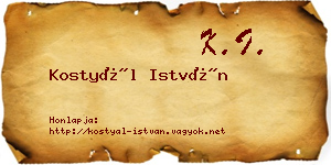 Kostyál István névjegykártya